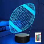 Lampeez Football Gifts Night Light, Kids 3D American Football Night Light Optical Illusion Rugby Lamp with 16 Colors Changing Remote Birthday Xmas Valentine's Day Gift Idea for Sport Fan Boys Girls