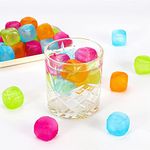 Vinsani 18 Pack Water Filled Ice Cubes Reusable Fast Freeze Frozen Cold Drink Freezer Chilled for Drinks - Ideal for BBQ Parties, Summer Picnics or General Use - Multicoloured