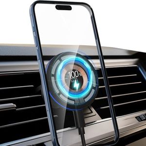 Minthouz 15W Wireless Car Charger, Magsafe Car Mount Magnetic Charger Fast Charging for iPhone 15/14/13/12 Series and Other Qi-Certified Phones with a MagSafe Case, Air Vent Phone Holder Mount