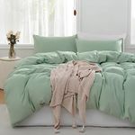 TOCOMOA Sage Green Duvet Cover Queen, 100% Microfiber Comforter Cover Set, Ultra Soft 3 Pieces Bedding Set with 1 Duvet Cover and 2 Pillowcases (Sage Green, Queen)