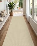 DEXI Hallway Runner Rug 2.3x10, Kitchen Runners Washable Non Slip Rubber Backing Long Hallways Entryway Indoor Laundry Room Decor Carpet 10ft Neutral Farmhouse,Beige