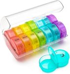 Weekly Pill Box Organiser | Easy to Open 7 Day 2 Times A Day Premium Quality Tablet Box | Travel Pill Case with Snap Shut Lids Design |Tablet Organiser for Vitamins, Supplements & Medicine Mark Curve