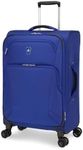 ATLANTIC Artisan III Medium Checked Luggage — Expandable Suitcase with 8 Spinner Wheels, Lockable Zipper Puller Heads, and Lightweight Construction — Blue, 24-inch