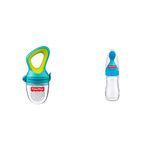 Fisher-Price Ultra Care Food Nibbler with Extra Mesh, Blue & Squeezy Silicone Food Feeder, Blue, 125ml