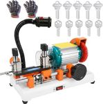 Key Cutting Machine Accurate Manual Keys Duplicator Copy Machine with Brush for Door, Car Locks Cutting, Metal Objects and Locksmiths & Hardware Stores(with 10 Keys and Gloves