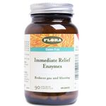 Flora Health Immediate Relief Digestive Enzymes with Lactase, Enhances Digestion & Provides Relief for Lactose Intolerance, Gluten-Free, Non GMO, 90 Vegetarian Capsules, Glass Bottle