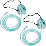 2 Packs - Pediatric Elongated Standard Oxygen Mask with 6.6' Tubing and Adjustable Elastic Strap - Size M