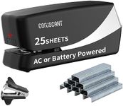 Coruscant Electric Stapler, Automatic Stapler,Electric Stapler Heavy Duty，25 Sheet Capacity, Can Store 210 Staples，Electric Stapler Desktop AC or Battery Powered for Home /Office Use(Silvery)