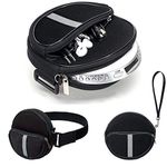 Portable CD Player Holder with CD Case, Water Resistant Fanny Pack with Wrist Strap for Women & Men (6.5inch)., Black, Small