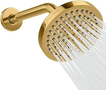 SparkPod 6" Rain Shower Head with 9" Shower Arm - High Pressure Rain - Luxury Modern Look - Energy Saving Long Shower - Luxury Spa Experience - No Hassle Tool-less 1-Min Installation - (Egyptian Gold)