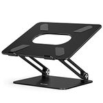 BoYata Laptop Stand, Adjustable Multi-Angle Laptop Riser with Heat-Vent Compatible for Laptop (10-17 inches) including MacBook Pro/Air, Surface, Samsung Notebook (Black)