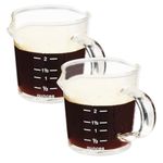 Espresso Shot Glass 2 Pack 3OZ Triple Spout Barista Shot Pitcher Double Spouts Convenient Pouring Handle by BCnmviku (2)