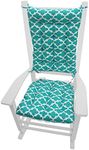 Fulton Aqua Porch Rocker Cushions - Extra-Large - Indoor-Outdoor: Fade Resistant, Weatherproof - Latex Foam Filled Rocking Chair Seat Cushion & Backrest Pad Set - Made in USA (Turquoise)