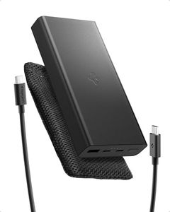 Spigen Essential 20,000mAh 30W Fast Charging USB C A Power Bank Portable Charger PD 3.0 QC 3.0 for iPhone 17 16 15 14 13 12 Pro Max Plus Mini iPad Air Samsung Galaxy S25 Pixel 10 Nitendo Etc - Black