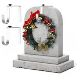 Blulu 7'' to 11'' Metal Headstone Wreath Hanger Christmas Memorial Day Adjustable Flower Wreath Holder Stands Gravestone Marker Cemetery Tombstone Saddles(2 Pcs)