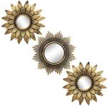 Kelly Miller Gold Mirrors for Wall Decor, Set of 3 Vintage Wall Decorations for Living Room, Bedroom & Dinning Room (M012)