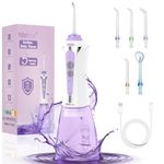 H2ofloss Water Flosser for Teeth Cordless, IPX7 Waterproof Oral Irrigator in 5 Modes, USB Recharged Water Dental Flosser with 30 Days Use, Gravity Ball for Upside Down Use, 300ml Water Tank (Purple)