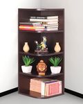 Mahaakaay Engineered Wood Big Corner Rack Shelf Set of 5 Size 32.8 X32.8 X 90 Cm Display Decorative Shelves (Flowery Wenge)