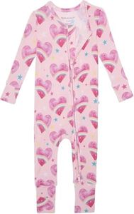 Posh Peanut Convertible Baby Sleepers - Footless Baby Pajamas with 2 Way Zipper for Easy Diaper Changes (6-9 Months) Rainbow Hearts