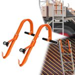 VIAGL Ladder Roof Hook with Wheel, Heavy Duty Ladder Stabilizer with Rubber Grip T-Bar for Damage Prevention, Roof Ridge Ladder Hook Quick and Secure Installation on steep Roofs, 2 Pack