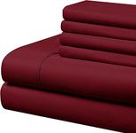 Bedding Begs 100% Organic Bamboo, Soft & Cooling, 4 Pices Bed Sheets(1 Flat Sheet and 1 Fitted Sheet 8" Deep Pocket with 2 Pcs Pillow Cover Set (17"x27") King Size Burgundy Solid