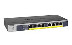 NETGEAR 8-Port Gigabit Ethernet Unmanaged PoE Switch (GS108PP) - with 8 x PoE+ @ 123W Upgradeable, Desktop/Rackmount, and ProSAFE Lifetime Protection