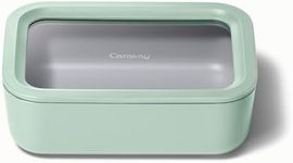 Caraway Glass Food Storage - 6.6 Cup Glass Container - Ceramic Coated Food Container - Non Toxic, Non Stick Lunch Box Container with Glass Lids. Dishwasher, Oven, & Microwave Safe - Mist