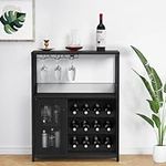 IDEALHOUSE 3-Tier Wine Bar Cabinet 