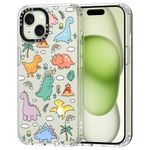 MOSNOVO for iPhone 15 Plus Case - Clear Slim Shockproof TPU+PC, [ 6.6 ft Drop Protection/Anti Peel Off ] - Dinosaur Land