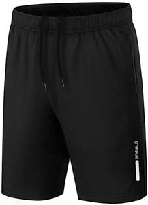 Short Homme Sport, Short de Sport Hommes Extensible Shorts Maillots de Football avec Poches Short d'escalade Casual Pantalon de survêtement Noir