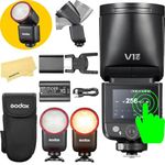 Godox V1 Mid C Camera Flash for Canon Camera Flash Speedlite Speedlight,55Ws 2.4G TTL1/8000 HSS,650 Full Power Flashes,1.7s Recycle Time,7.2V/2200mAh Lithium Battery,2W 10 Levels LED Modeling Lamp