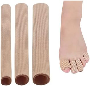 3 Sizes Cuttable Elastic Fabric Toe Sleeve Protectors with Gel Lining, Toe Cushion Tube Toe Tubes Sleeves Soft Gel Corn Pad Protectors for Toes Fingers Blisters Calluses (3 PCS)