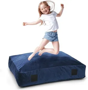 WOUDY Crash Pads for Kids Sensory, Sensory Crash Pads for Autistic Children, Crash Pads Sensory Pads, Crash Pads, for Children and Adults,with Washable Cover (3 feet x 3 feet) Blue