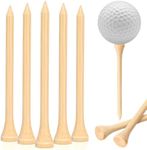 Golf Tees, 100 Packs of 3 1/4 inch Golf Tees, Professional Natural Bamboo Golf Tees, Durable & Stable Professional Tee System, Reducing Friction & Side Spin (Primary Color)