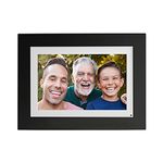 Brookstone PhotoShare Friends and Family Smart Frame, 1-5 Day Shipping, WiFi, HD, Digital Photo Album Slideshow, Tabletop End Table, Home Décor, 8”, Classic Black