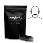 Longevity Sleep Tape - 30 Strips (Black) - Dermatologically Tested Mouth Tape for Sleeping, Women and Men - Supports Nasal Breathing and Reduces Snoring - 95% Cotton, Rayon-Free Mouthtape
