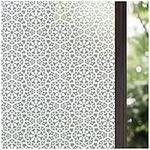 Lifetree Window Film Privacy, Frosted Privacy Film for Glass Windows Self Adhesive Vinyl Opaque Static Cling Decorative Patterned Window Stickers for Home Bathroom (White, 44.5 * 200cm)