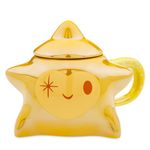 Disney Store Official Star Shaped Mug with Lid, Wish, 625ml, Dishwasher Safe Drinking Cup with Golden Finish and Decorative Handle