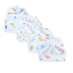 Organic Cotton Muslin Cloth Nappy Langot for Newborns - Reusable, 5 Layer, Soft and Absorbent, Chemical-Free (0-3 Months)