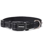 WOOFLIX Reflective Dog Collar For Training And Walks|Adjustable Nylon Training Collar With Tactical Buckle And D-Ring For Medium And Large Dogs|Reflective Dog Collar|(Medium, Black, 13 Cm X 15 Cm)