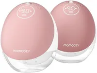 Momcozy Breast Pump Hands Free Upgraded Mobile Flow | M9, App Discreet Control with Personalized Multi-Modes & 15 Levels, Wearable Breast Pump 24mm, 2 Pack Cozy Red