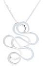 Jewelry Trends Sterling Silver Snake Swirl Pendant on 18 Inch Box Chain Necklace