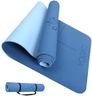 YOGATI - Thick non-slip yoga mat with body alignment markers. Sports mat for adults and children, ideal for pilates and fitness