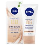 NIVEA BB Cream Light (50ml, Pack of 3), 5 in 1 Moisturiser with Bio Jojoba Oil and Minerals, 24 Hour Effectiveness, SPF 20