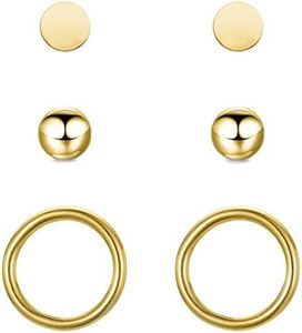 BONNYBIRD® Set Orecchini Donna Oro - Acciaio Chirurgico Inossidabile Anallergici Ipoallergici Piccoli