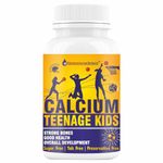 Immunescience Calcium For Kids With Vitamin D (d3), Magnesium, Zinc, Vit C, B12, K2, L-lysine, and Multivitamin Kid Supplement Tablets for Strong Bones, Teeth, Growth 90 chewable Tablet (10-16 yrs)