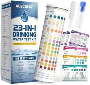 23 in 1 Water Test Kit for Drinking Water 158 Strips, Upgraded Home Water Testing Strips for Well & Tap Water, Detects Hardness, Chlorine, pH, Lead, Iron, Copper & More