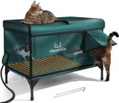 Outdoor Heated Cat House in Winter,