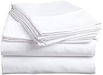 Cotton Bed Sheets 4 Piece Set 400 Thread Count 100% Extra Long Staple Luxurious & Hypoallergenic Bedding Hotel & Home Collection Deep Pocket 10-18 inches (Cal.King, White Solid)