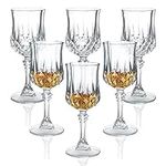 Cordial Glasses Set of 6 1.7oz/50ml Shot Glasses with Stem, Tequila Shot/Sherry Glasses/Fancy Shot Glasses/Crystal Shot Glasses/Super Cute Shot Glasses